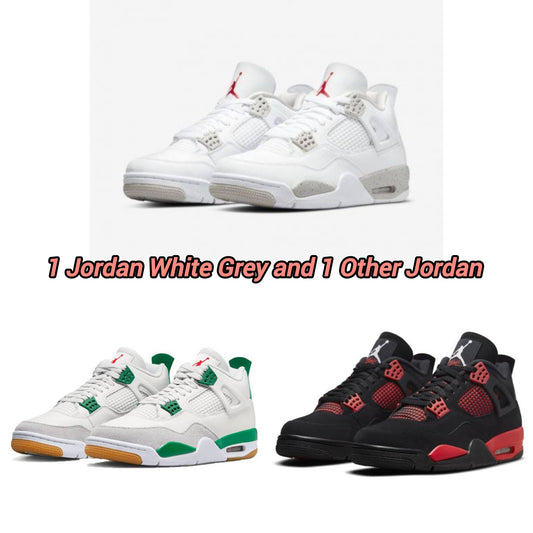 Jordan Grey White + Jordan Green/ Black Red