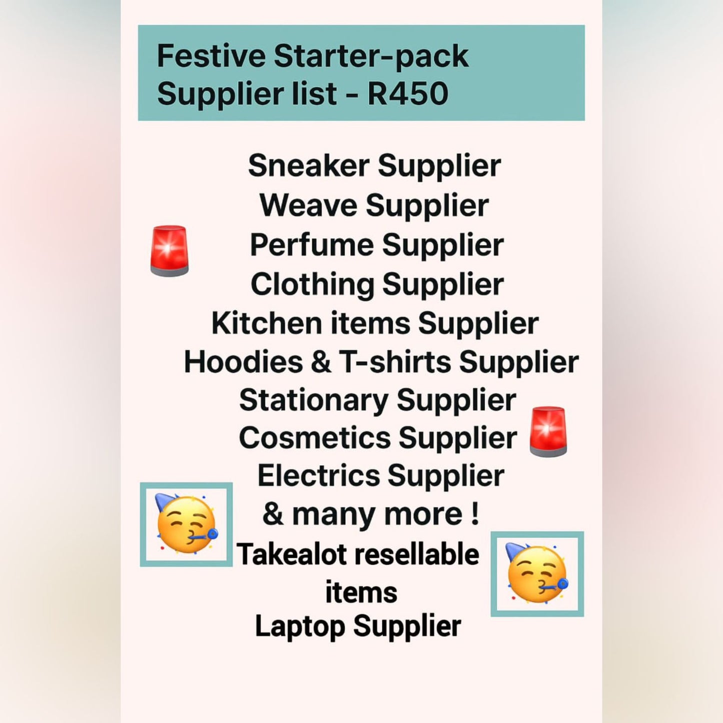 FESTIVE SUPPLIER LIST