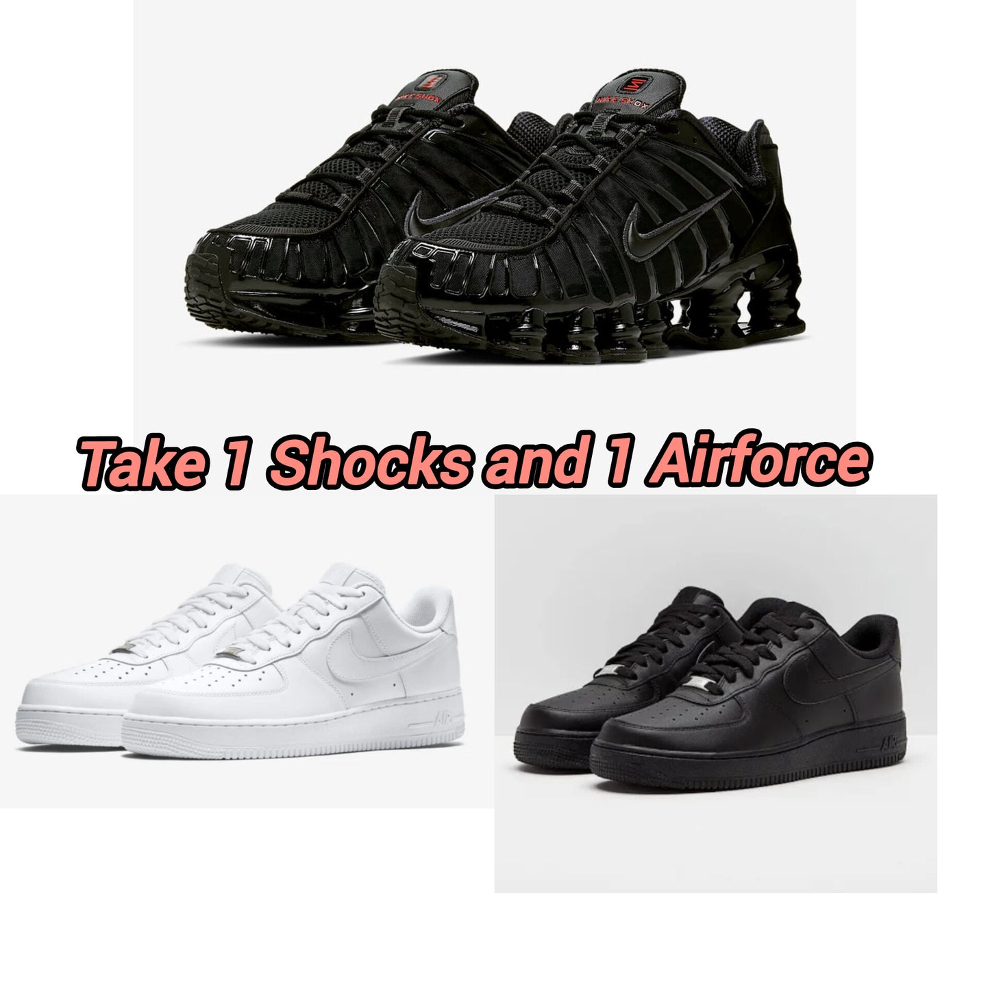 Nike Shocks Black + Airforce